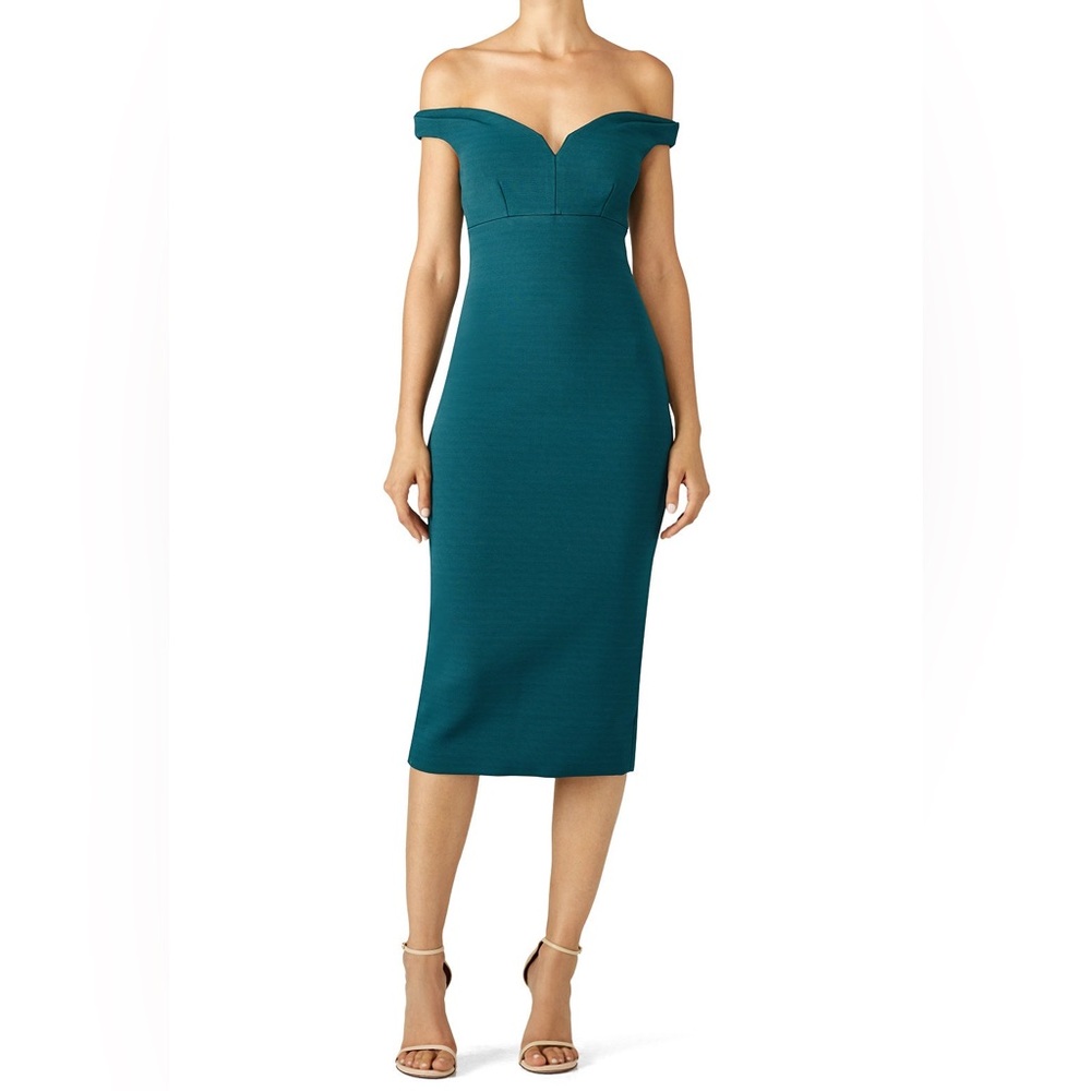 Cinq a Sept Garnet Green Turquoise Cocktail Dress sz 2